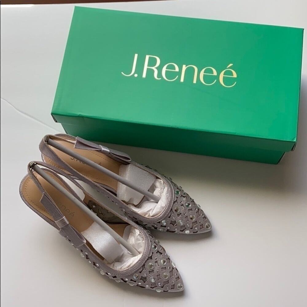 J Renee Odelette Size 7M Women’s Slingback Satin And Mesh Pumps NEW - Picture 8 of 11